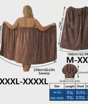 Draagbare Handdoek Set: Badjas Rok & Haarband - Zacht & Absorberend
