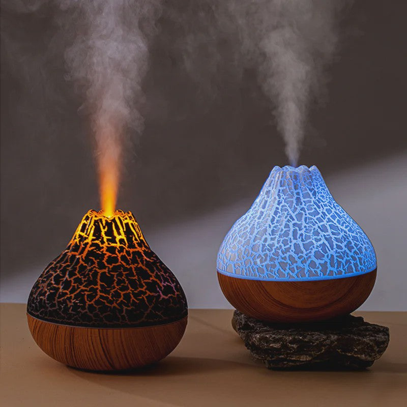 Volcano Luchtbevochtiger 300ml met Kleurrijk Nachtlampje - USB Desktop Vernevelaar