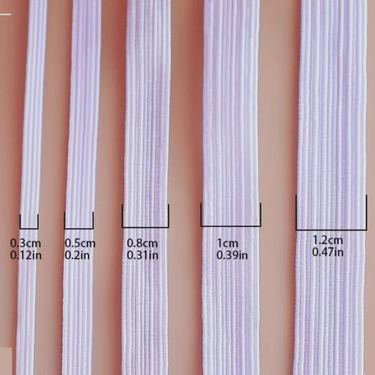 Elastisch Band Naaien - Plat Elastiek voor Kleding, Taillebanden & DIY Projecten (Wit & Zwart)