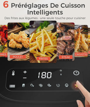 4.2L Airfryer met LED Touchscreen, 6 Voorgeprogrammeerde Menu's & Timer