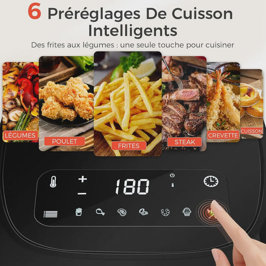 4.2L Airfryer met LED Touchscreen, 6 Voorgeprogrammeerde Menu's & Timer