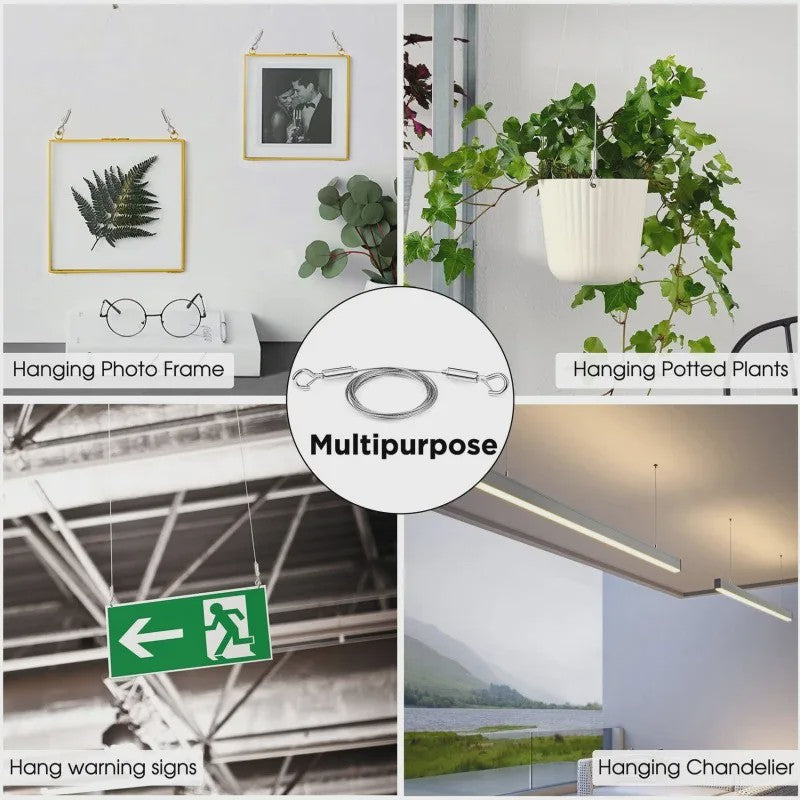 Verstelbare Staalkabel met Haak - Ophangsysteem voor Foto's, Planten en Verlichting