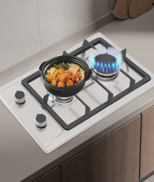 RVS Gasfornuis met 2 Pits, Automatische Ontsteking en Drukregelaar - Keuken