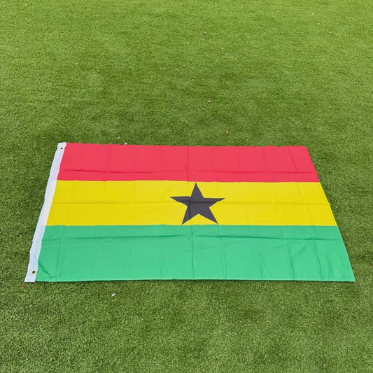 Grote Ghanese Vlag 150x90cm - Duurzaam Polyester, Dubbel Gestikt