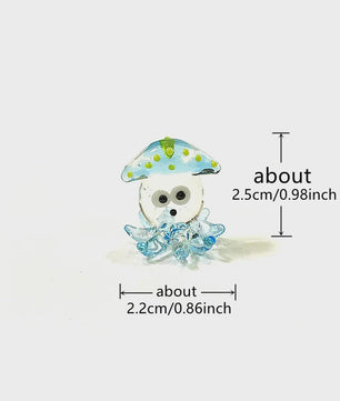 Schattig Mini Glazen Calamari Beeldje - Japans Stijl Zeedier Ornament voor Tafel & Aquarium Decoratie