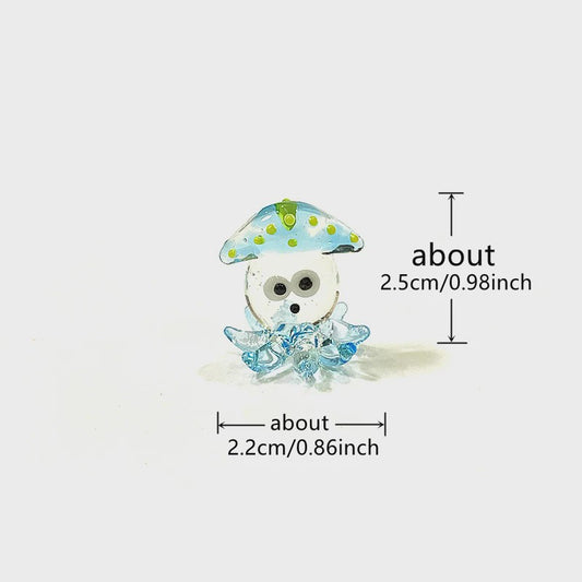Schattig Mini Glazen Calamari Beeldje - Japans Stijl Zeedier Ornament voor Tafel & Aquarium Decoratie