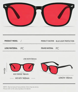 Unisex Anti Blauw Licht Bril met Rode/Oranje Lens - Oogvermoeidheid Verlichting