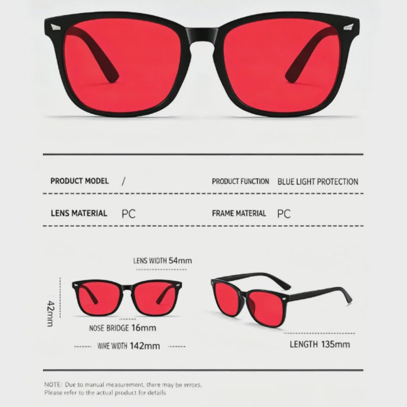 Unisex Anti Blauw Licht Bril met Rode/Oranje Lens - Oogvermoeidheid Verlichting