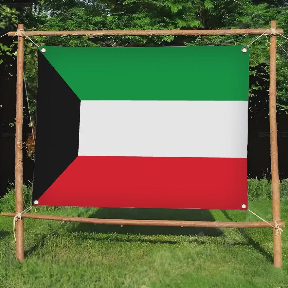 Kuwait Vlag - Duurzaam & Makkelijk Ophangen - Binnen & Buiten Decoratie