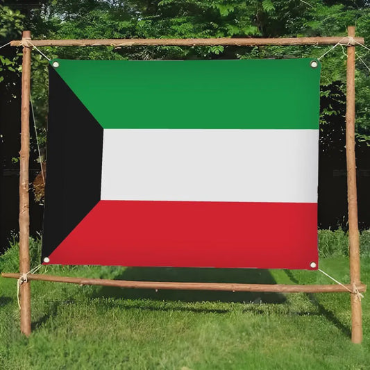 Kuwait Vlag - Duurzaam & Makkelijk Ophangen - Binnen & Buiten Decoratie