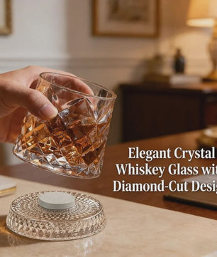 Draaibaar Kristallen Whiskey Glas - 280ml Premium Tumbler voor Cocktails & Feesten