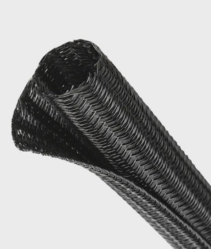 Zwarte PET Kabel Sleeve - Uitbreidbaar, Zelfsluitend & Splitbaar voor Kabelbeheer (3-50mm)