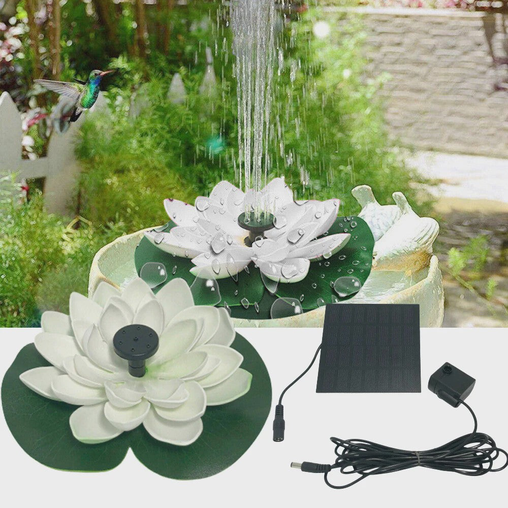 Mini Lotus Solar Fontein - Drijvende Waterval Decoratie voor Tuin & Vogelbad