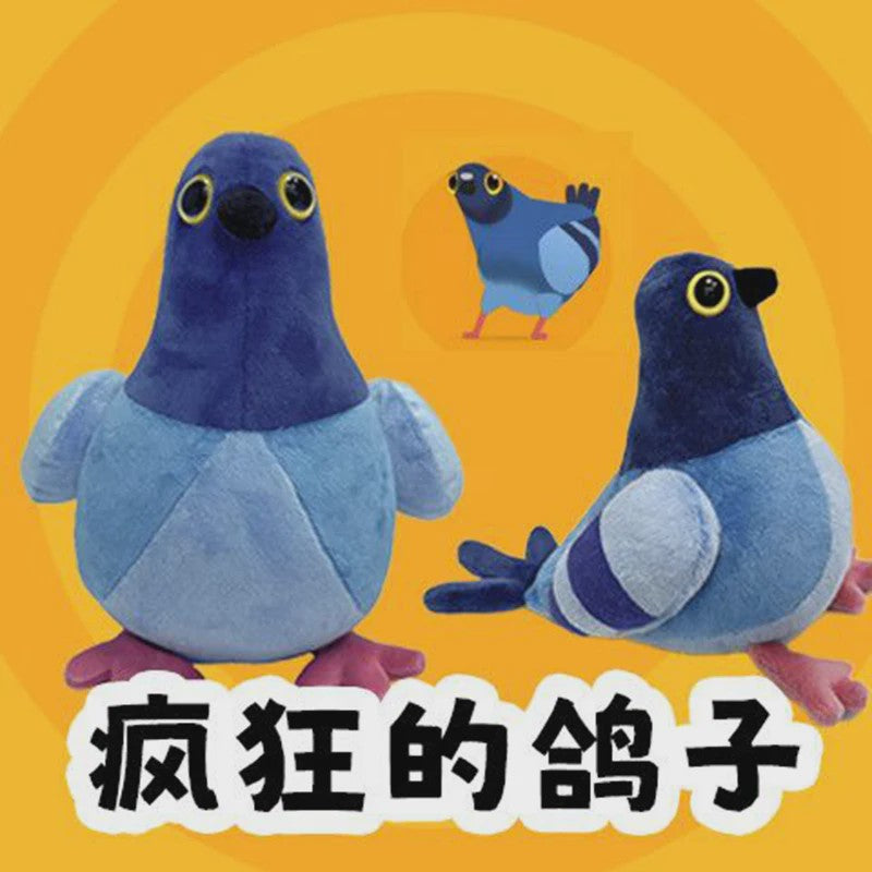 Pluche Duif Knuffel - 17cm & 27cm Blauwe Vogel Speelgoed & Decoratie