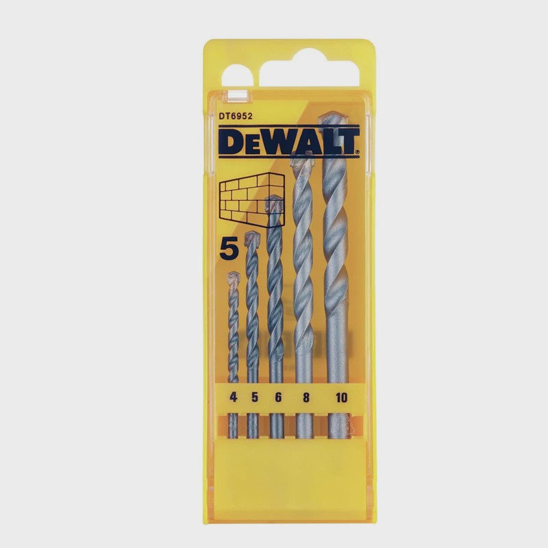 DeWalt DT6952 Steenboor Set 5-delig | Maten 4, 5, 6, 8, 10 mm | Duurzaam & Multifunctioneel