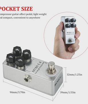 Mosky MINI C4 Gitaar Compressor Effectpedaal - Metalen Shell, True Bypass