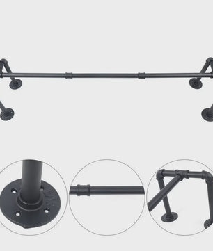 Industrieel Wandrek Kledingrek Metaal Pijp Design - 40kg Draagkracht