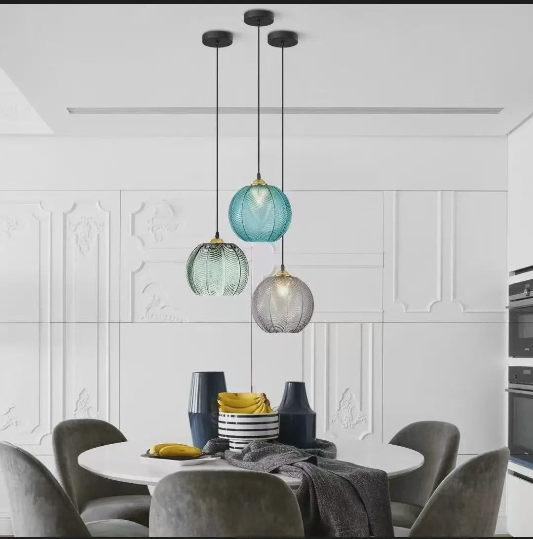 Nordic Vintage Glazen Hanglamp E27 - Verstelbaar - Stijlvol voor Keuken & Eettafel