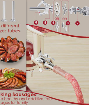 Metal Food Grinder & Sausage Stuffer Opzetstuk voor KitchenAid Standmixers