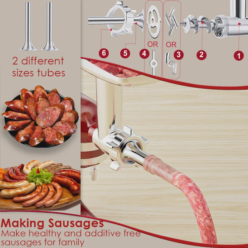 Metal Food Grinder & Sausage Stuffer Opzetstuk voor KitchenAid Standmixers