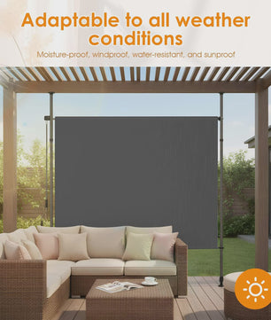 Verticale Buitenzonwering Balkon - Geen Boren Nodig - Met Handzwengel - Privacy & Zon/Windbescherming