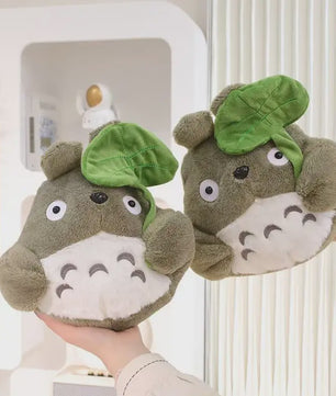 Schattige Totoro Pluche Knuffel met Lotusblad - Japans Kawaii Stijl Cadeau