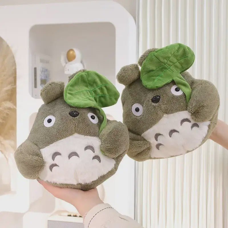Schattige Totoro Pluche Knuffel met Lotusblad - Japans Kawaii Stijl Cadeau