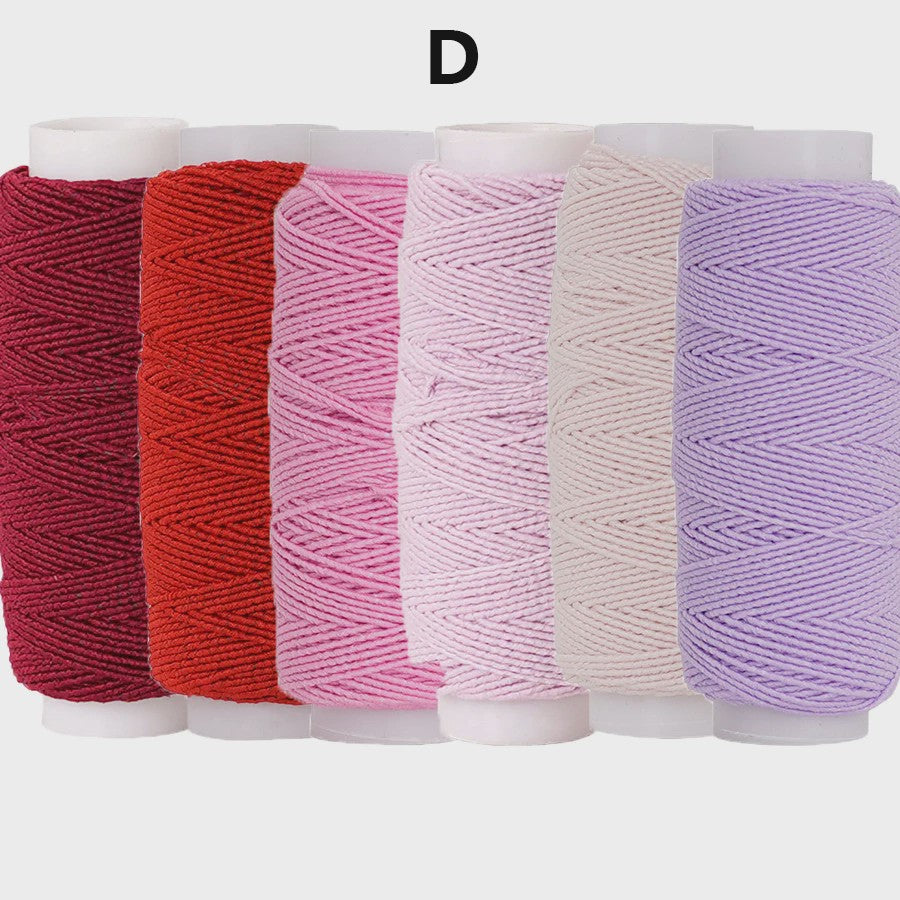 Elastisch Naaigaren 0.6mm - 6 Kleuren Set (20M) voor DIY, Kleding & Hobby