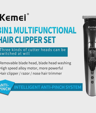 Kemei KM-1506 3-in-1 Oplaadbare Trimmer: Baard, Neus & Haar