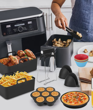 Uitgebreide Airfryer Accessoires Kit voor Dual Zone Airfryers (7.6L-9.5L)