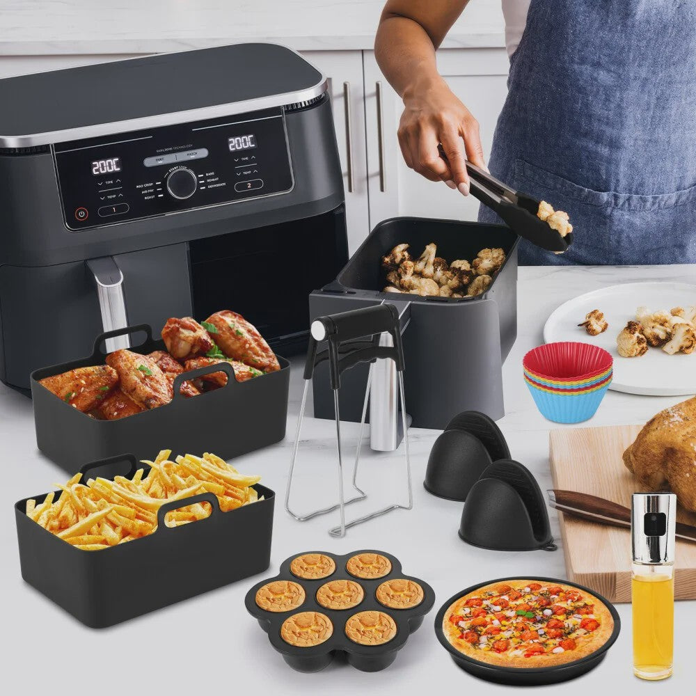 Uitgebreide Airfryer Accessoires Kit voor Dual Zone Airfryers (7.6L-9.5L)