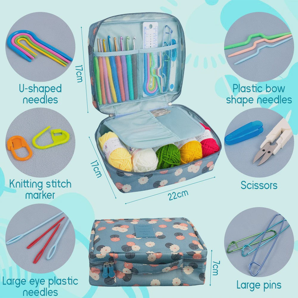Complete Haak- en Breiset met Opbergtas: Ergonomische Haken, Naalden & Accessoires