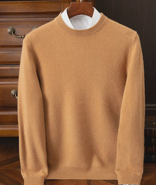 Heren Kasjmier Trui met Ronde Hals - Losse Pasvorm, Oversized - Herfst/Winter Collectie