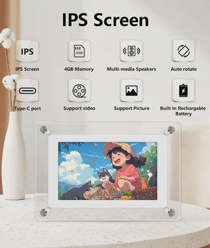 Digitale Fotolijst 5 & 7 Inch - Acryl, IPS Scherm, 4GB Geheugen, Oplaadbaar