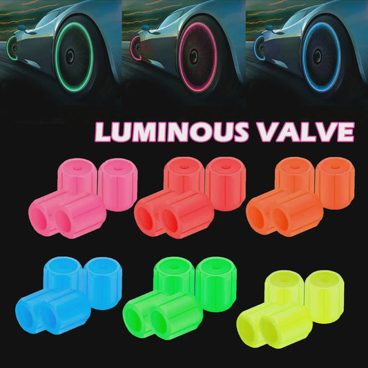 Lichtgevende Ventieldopjes - Glow in the Dark - Universeel voor Auto, Motor & Fiets