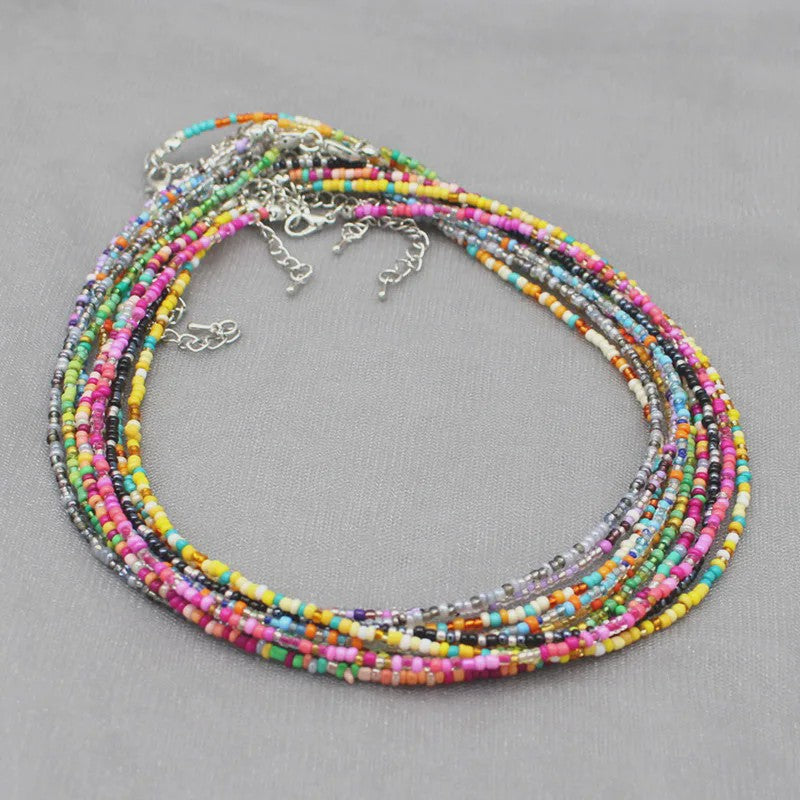 Kleurrijke Kralen Choker Ketting - Handgemaakt Bohemia Stijl