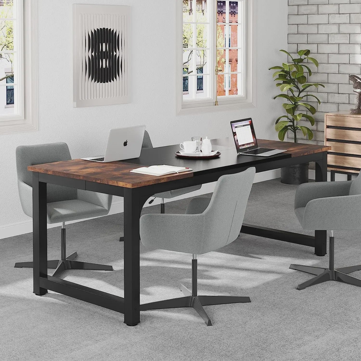 Tribesigns Modern Bureau - Ruim Werkstation voor Thuis of Kantoor