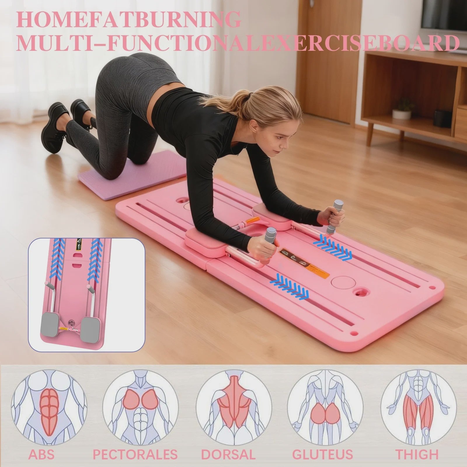 Multifunctionele Abdominal & Core Trainer: Opvouwbaar Fitnessapparaat voor Buikspieren en Taille Training Thuis