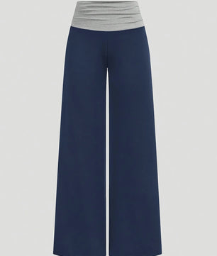 Casual Kleurblok Wijde Pijp Broek voor Meisjes (5-13 jaar) - Comfortabel & Stijlvol