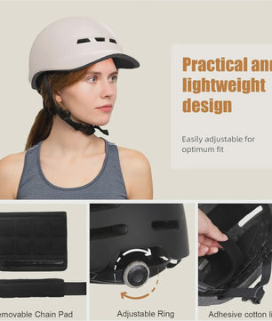 Fietshelm Baseball Cap Stijl - Lichtgewicht & Verstelbaar voor Fietsen, Scooter & Motor (CPSC Gecertificeerd)