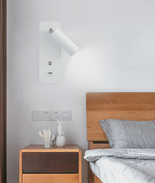 Moderne LED Wandlamp 7W met USB-poort en Schakelaar - Scandinavisch Design voor Slaapkamer & Woonkamer