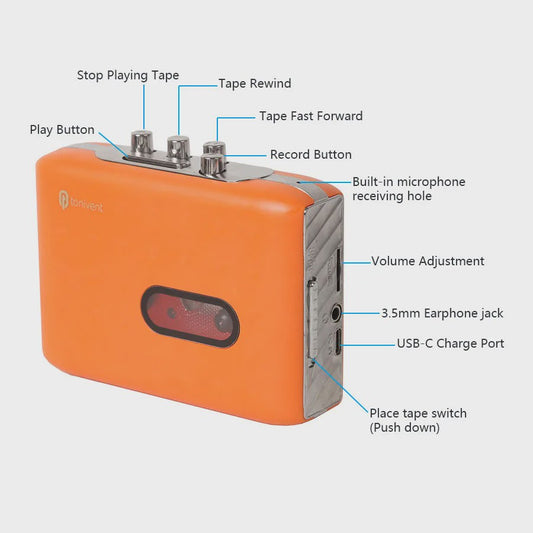 Draagbare Cassette Speler & Recorder: Zet Cassettes om naar MP3 met USB-C