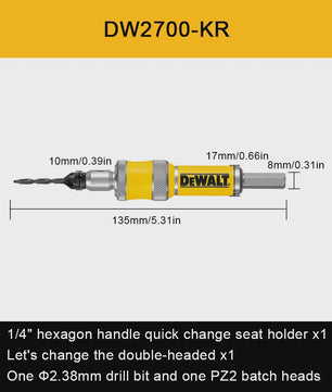 DEWALT DW2700 #6 Drill Drive Set: 2-in-1 Verstelbare Verzonken Boor en Schroefbit