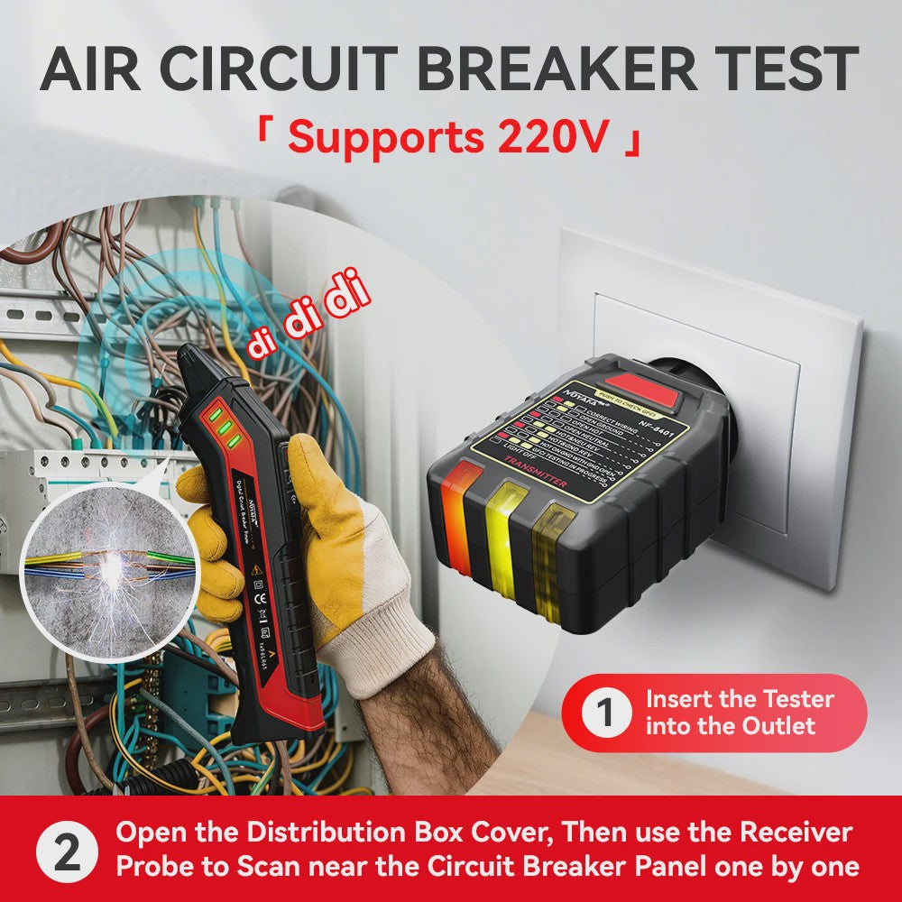 NOYAFA NF-8401 Circuit Breaker Finder & Socket Tester - Elektrisch Diagnostisch Gereedschap