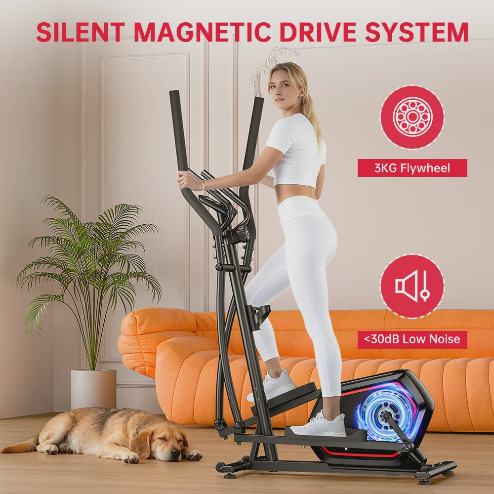 Compacte Elliptical Trainer met 16 Weerstandsniveaus en Hartslagmeter
