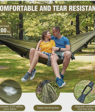 2-in-1 Camping Hangmat met Muggennet - Ultralicht Parachute Nylon