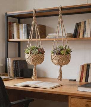Macramé Plantenhanger - Decoratieve Hangmand voor Binnen & Buiten