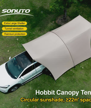 Ruime Camping Tent 22m² Zon- en Regenbescherming voor 8-10 Personen