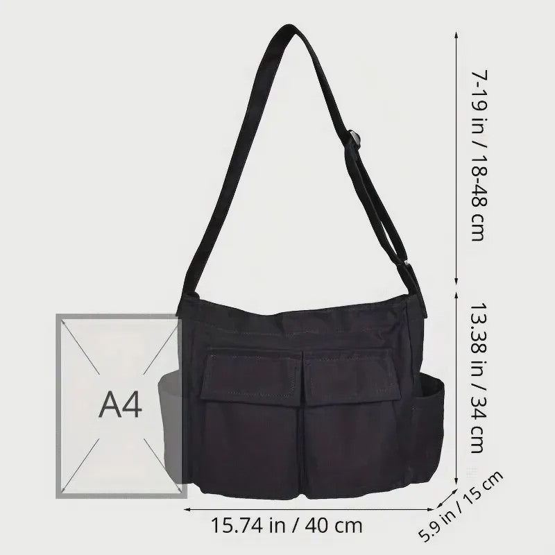 Vintage Canvas Schoudertas Dames - Ruime Crossbody Tas voor Reizen & Mode