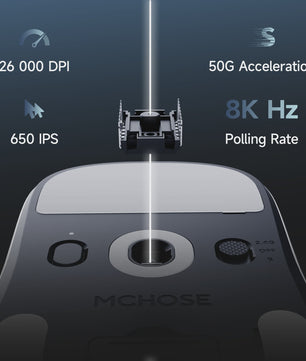 MCHOSE A7 V2 Draadloze Gaming Muis - 8000Hz Polling Rate, PAW3950 Sensor, Lichtgewicht